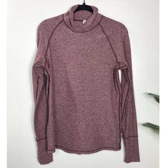 Lululemon Womens Warm Your Core Running Burgundy Pullover Ruffle Athletic Comfy - Picture 2 of 12